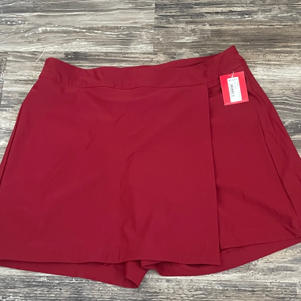 SPANX Women's Dark Cherry Red Skort NWT